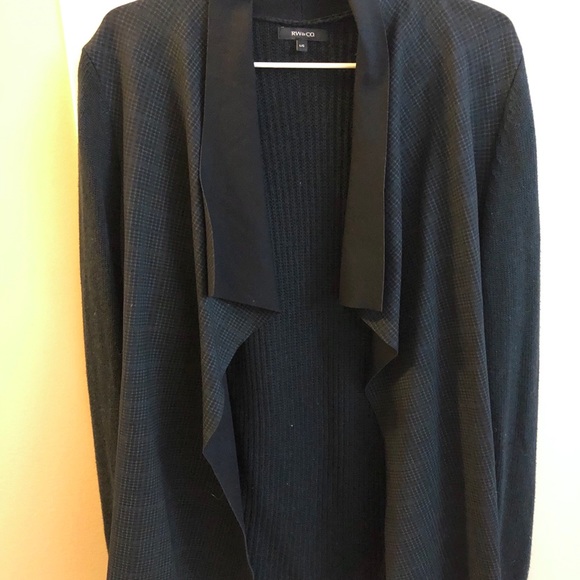 RW & Co Hunter Green & Black Long Cardigan - Large - Picture 4 of 5